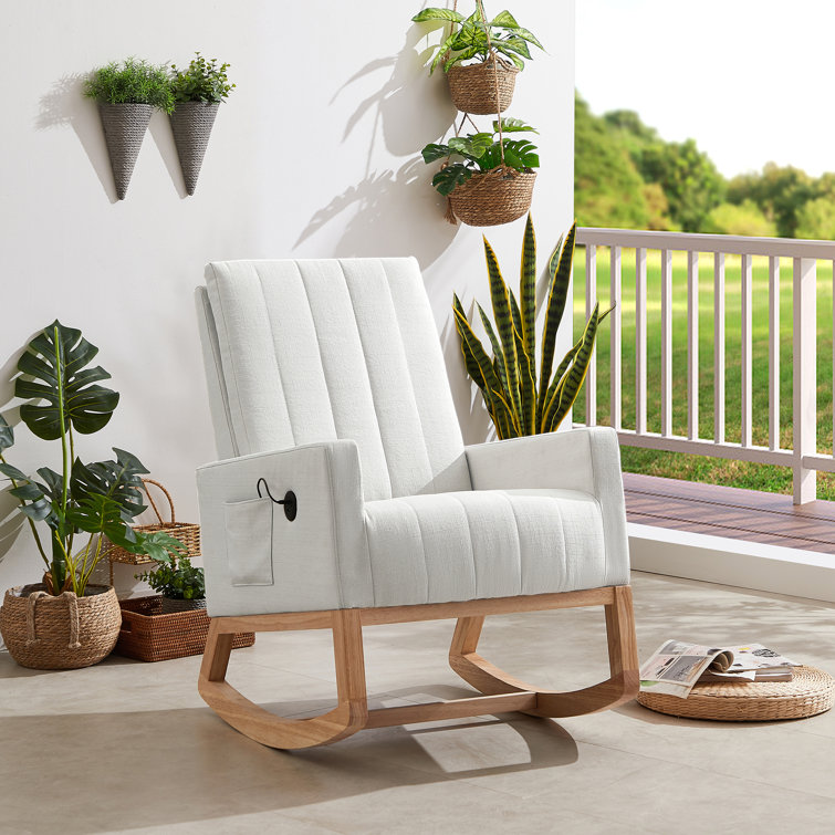 Wooden best sale rocker recliner